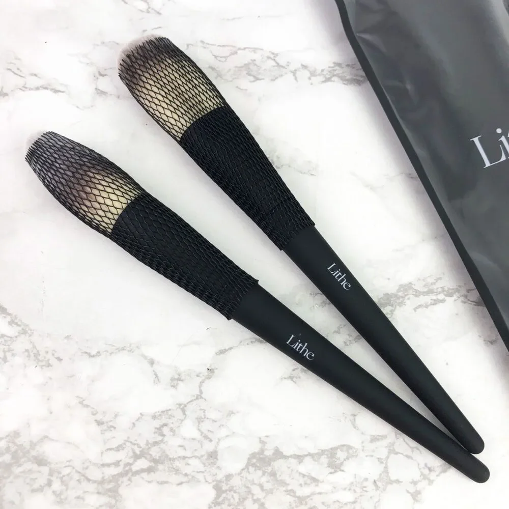 NIB Lithe Beauty Essential Face Brush Set, Bronzer & Powder Makeup Brushes